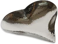 G55 Large Champagne Hammered Heart Dish